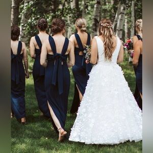 Anthropologie Navy Blue Dress